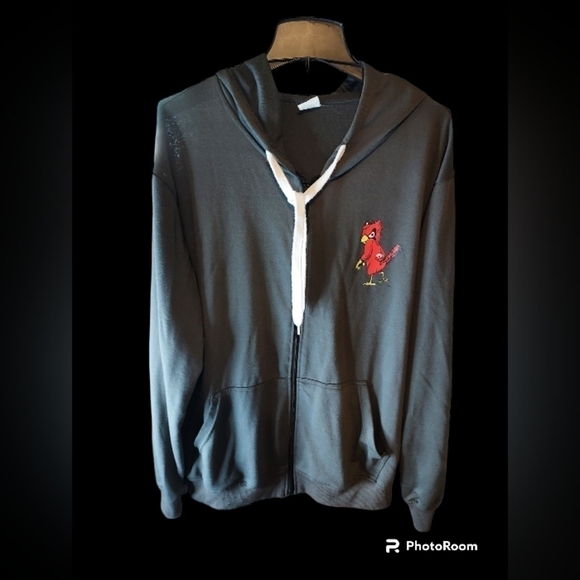 St Louis Cardinals hooded zip sweatshirt adult AT&T Logo - Picture 13 of 13